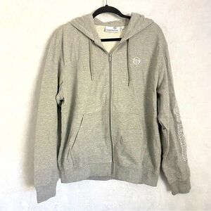 Sergio Tacchini NWT Serif Logo Zip Up Hoodie Heather Grey Men’s Medium